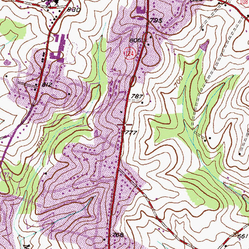 Topographic Map of Damascus Wesleyan Church, MD