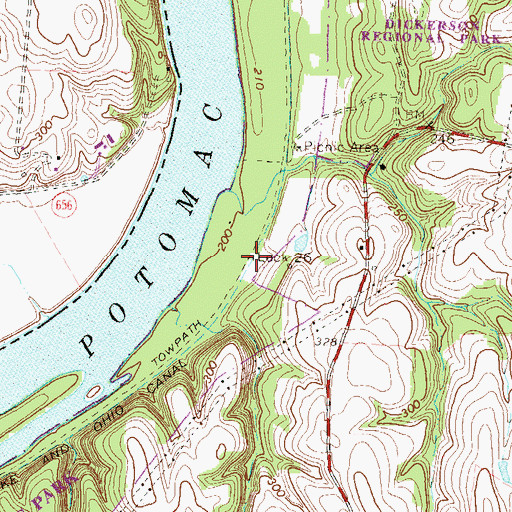 Topographic Map of Lock 26, MD