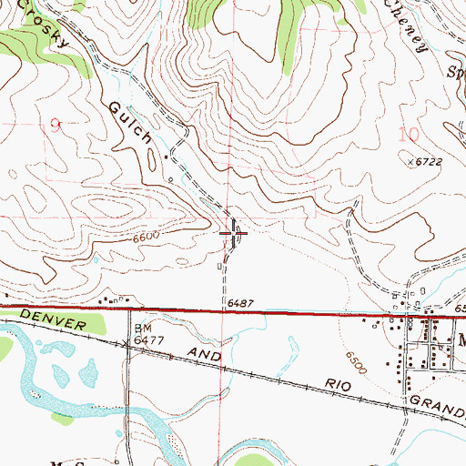 Topographic Map of McCrosky Gulch, CO