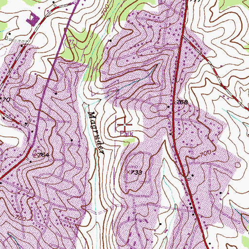 Topographic Map of Moyer Road Park, MD