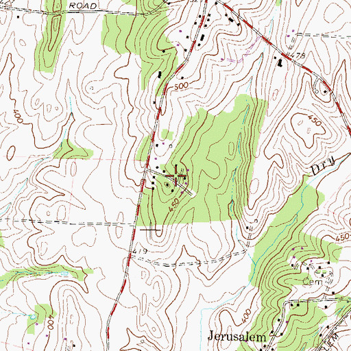 Topographic Map of Natural Woods, MD