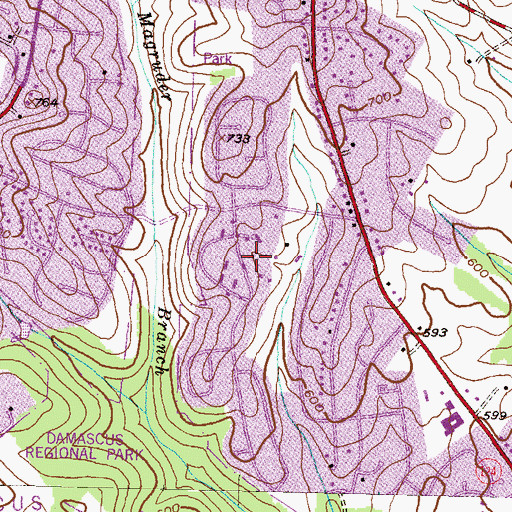 Topographic Map of Park View Estates, MD
