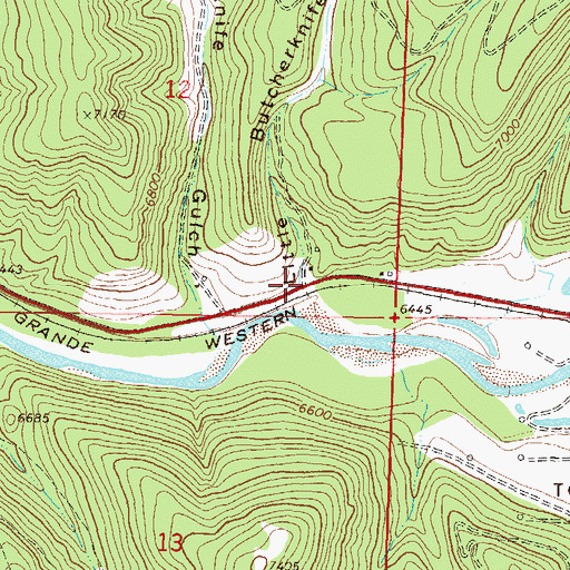 Topographic Map of Little Butcherknife Gulch, CO