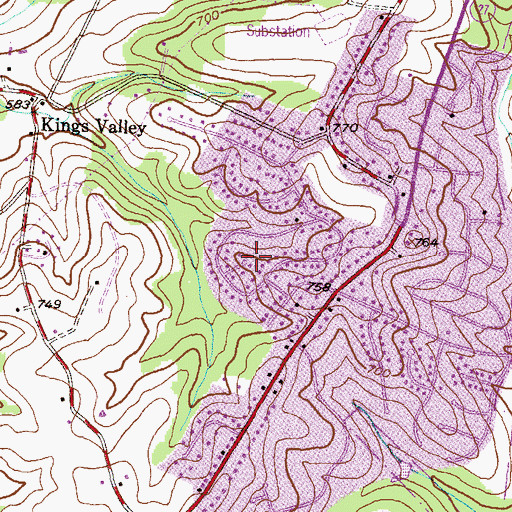 Topographic Map of Spring Garden Estates, MD