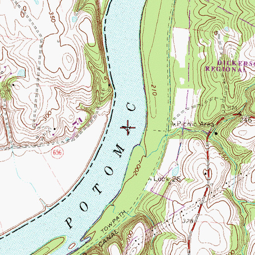 Topographic Map of Whites Ford, MD