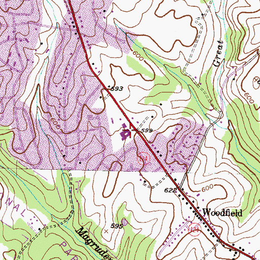 Topographic Map of Woodfield Elementary School, MD