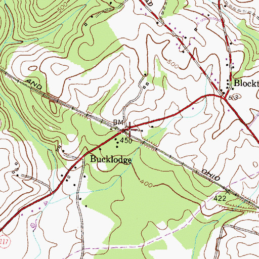 Topographic Map of Bucklodge Station, MD