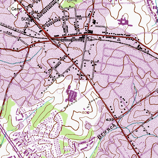 Topographic Map of Log Town (historical), MD