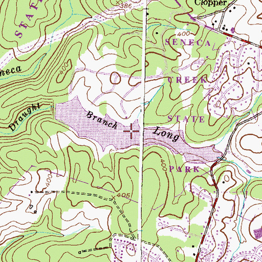 Topographic Map of Clopper Lake, MD