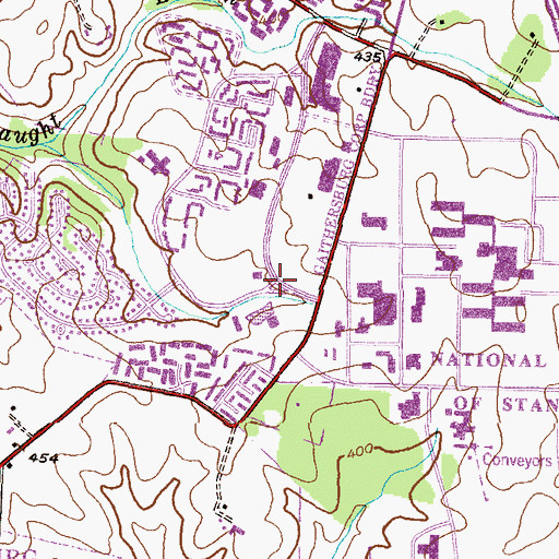 Topographic Map of Diamond Farms, MD