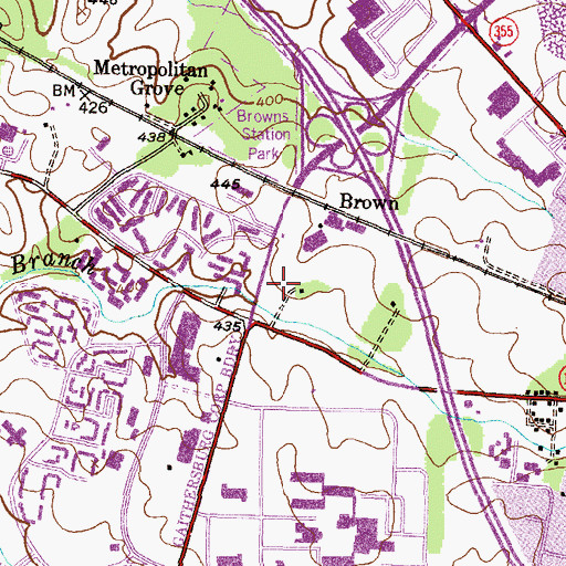 Topographic Map of Diamond Square Shopping Center, MD