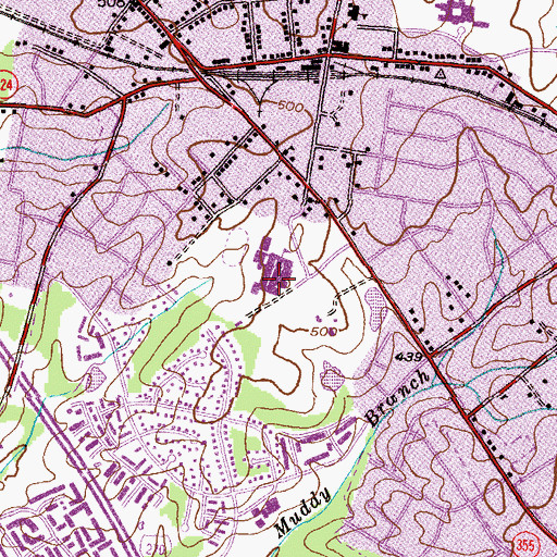 Topographic Map of Gaithersburg High School, MD