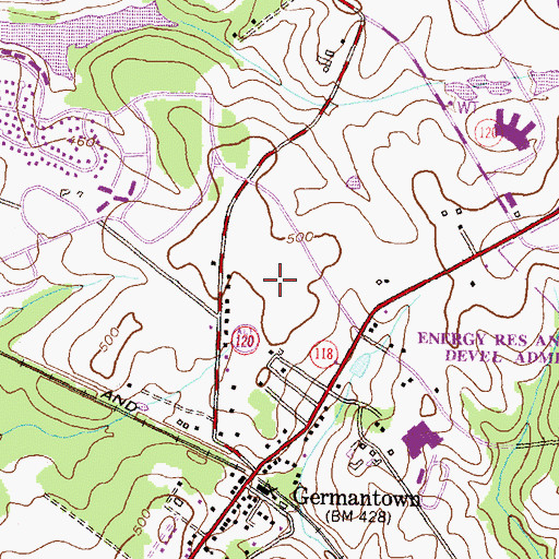 Topographic Map of Germantown Commons Shopping Center, MD