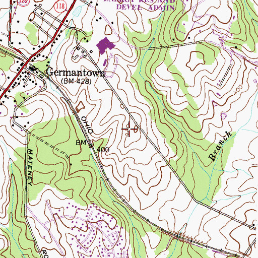 Topographic Map of Gunners Lake Park, MD
