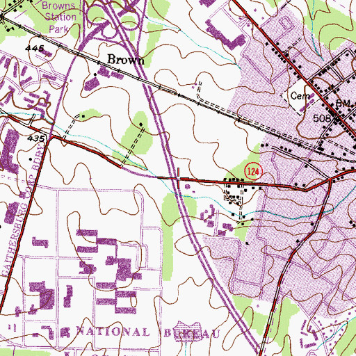 Topographic Map of Interchange 10, MD