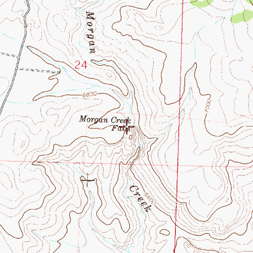 Topographic Map of Morgan Creek Falls, CO