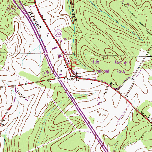 Topographic Map of Miles Corner, MD