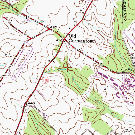 Topographic Map of Old Germantown Park, MD