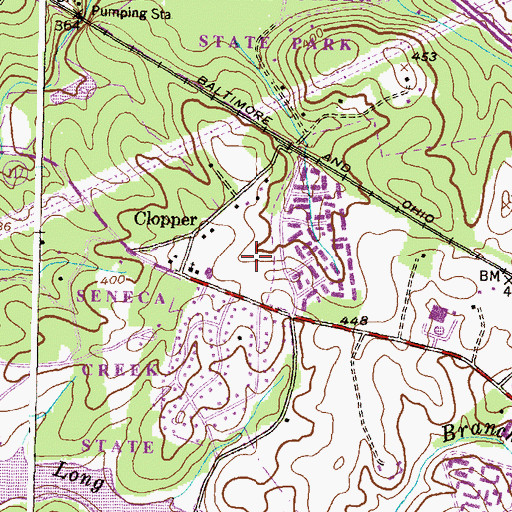 Topographic Map of Parkridge Estates, MD