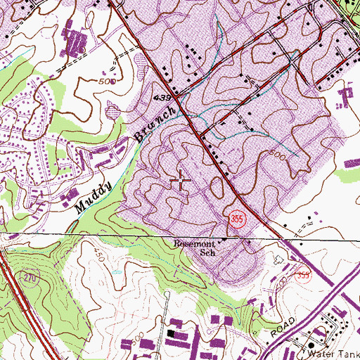 Topographic Map of Rosemont, MD