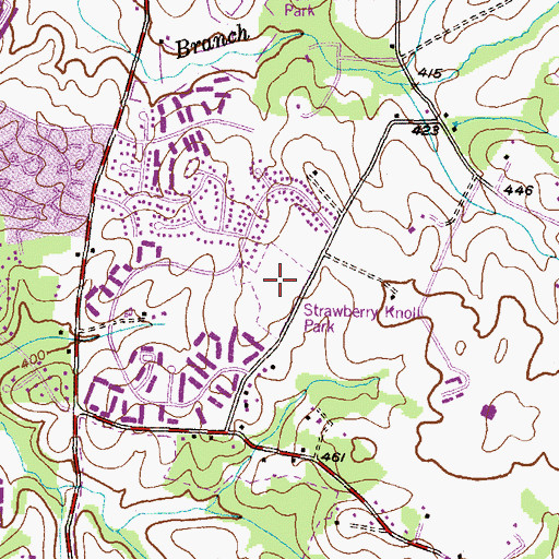 Topographic Map of Strawberry Knoll Park, MD