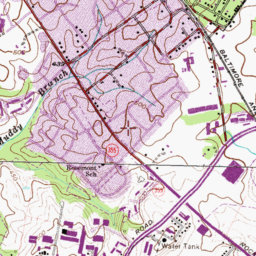 Topographic Map of Walnut Hills Shopping Center, MD