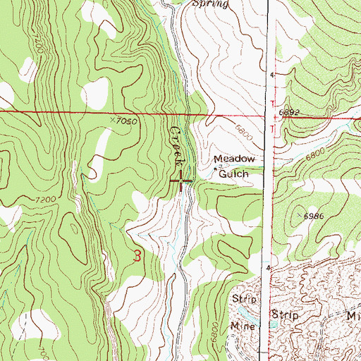 Topographic Map of Meadow Gulch, CO