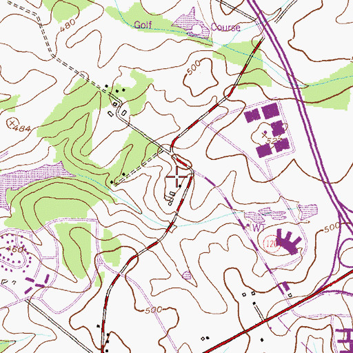 Topographic Map of Waters Landing Elementary School, MD