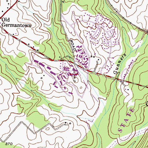 Topographic Map of Williamsburg Square, MD