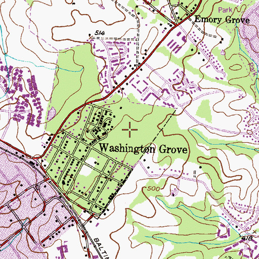 Topographic Map of Woodward Park, MD