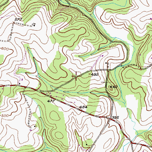 Topographic Map of Barton Woods, MD