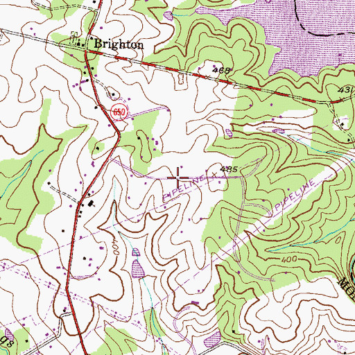 Topographic Map of Brighton Knolls, MD