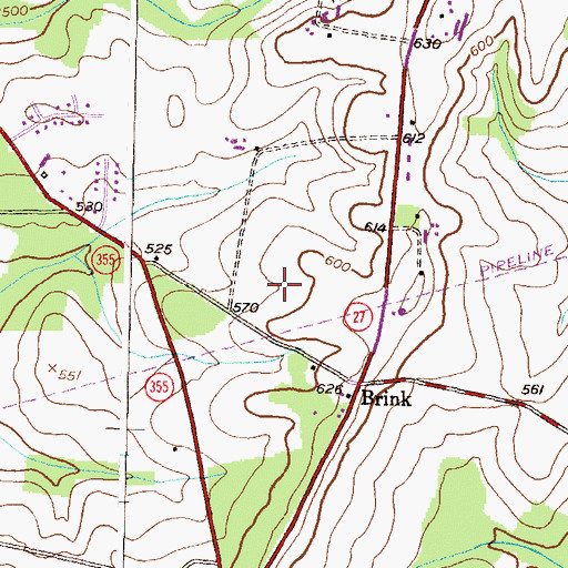 Topographic Map of Brink Meadow, MD