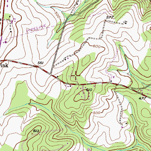 Topographic Map of Brinkwood Estates, MD