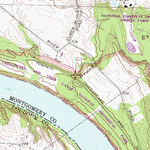 Topographic Map of Broad Run Aqueduct, MD