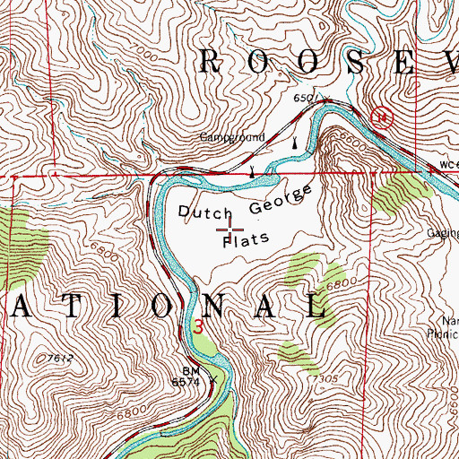 Topographic Map of Dutch George Flats, CO