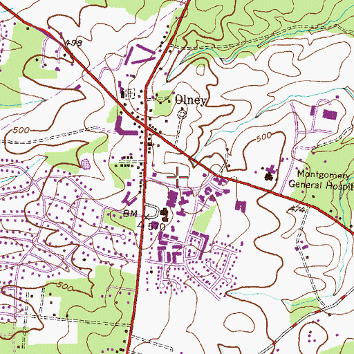 Topographic Map of Camelback Village, MD