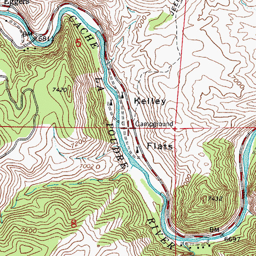 Topographic Map of Kelley Flats, CO