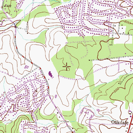 Topographic Map of Cherrywood, MD