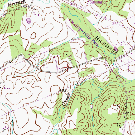 Topographic Map of Dellabrooke Estates, MD