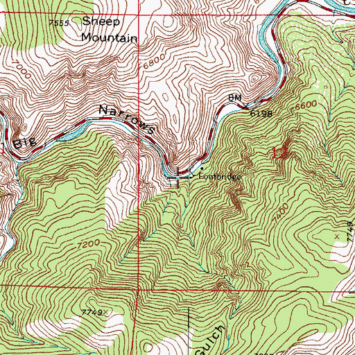 Topographic Map of Buck Gulch, CO