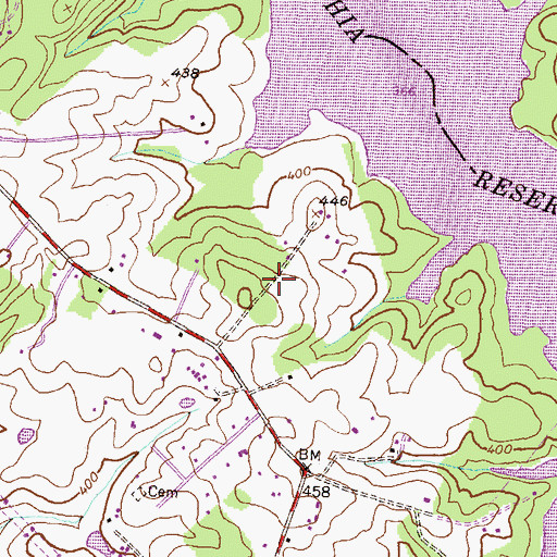 Topographic Map of Denit Estates, MD
