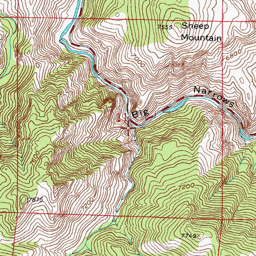 Topographic Map of Poverty Gulch, CO