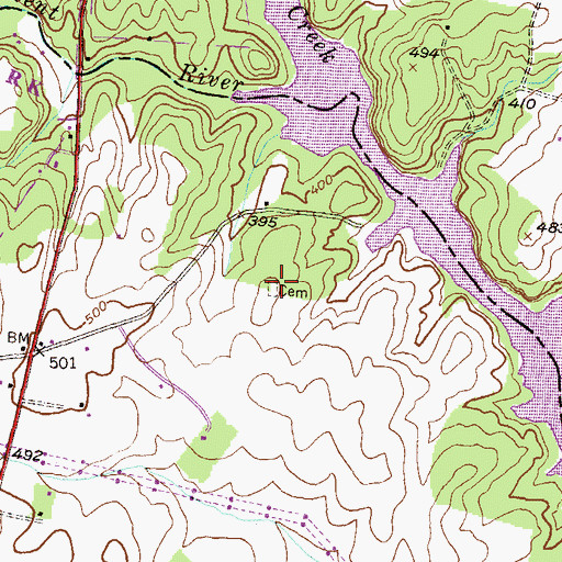 Topographic Map of Elton Cemetery, MD