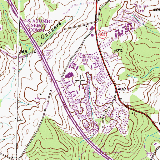 Topographic Map of Fox Chapel Park, MD