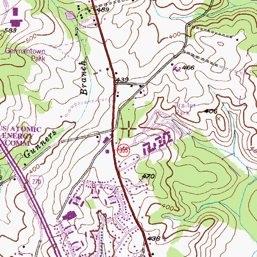 Topographic Map of Fox Chapel Shopping Center, MD