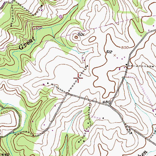 Topographic Map of Foxlair Acres, MD