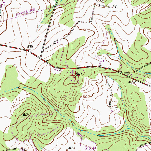 Topographic Map of Freedom Forest, MD