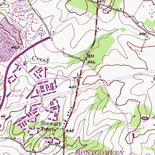 Topographic Map of Goshen Crossing Shopping Center, MD