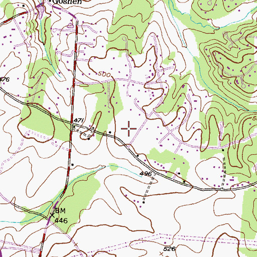 Topographic Map of Goshen Elementary School, MD